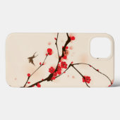 Coques Case-Mate iPhone Peinture orientale de style, fleur au printemps 3 (Verso (horizontal))