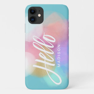 Case-Mate iPhone Case Peinture Pastel personnalisée Schéma Bonjour