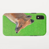 Coques Case-Mate iPhone Peinture Red Fox - Art original de la faune (Dos (Horizontal))