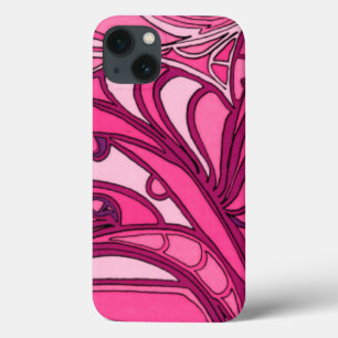 Coques Pour iPhone Peinture rose abstraite de panneau