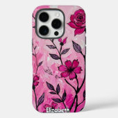 Coques Case-Mate iPhone Peinture roses et fleurs roses (Verso)