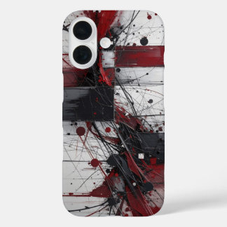 Coques iPhone 16 peinture rouge et noire aléatoires