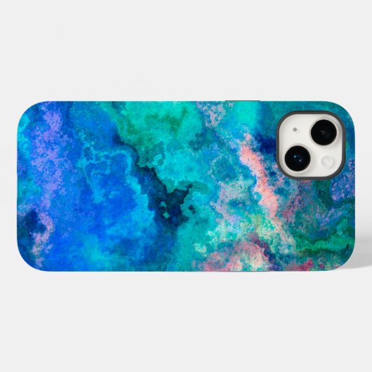 Coques Case-Mate iPhone Peinture turquoise en Abalone Shell (Verso (horizontal))