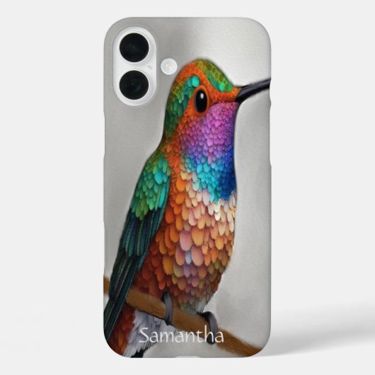 Coques Case-Mate iPhone Peinture vibrante de colibri d'Allen (Verso)