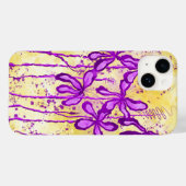 Coques Case-Mate iPhone Peinture violette/jaune et lamelles (Verso (horizontal))