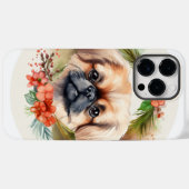 Coques Case-Mate iPhone Pekingese Christmas Wreath Festive Pup (Verso (horizontal))