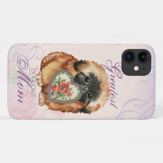 Coques Case-Mate iPhone Pekingese Heart Maman (Dos (Horizontal))