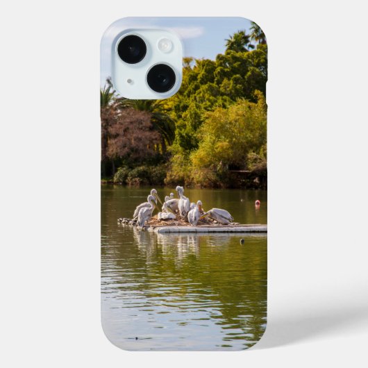Coques Case-Mate iPhone Pélicans sur le lac au Phoenix Zoo (Verso)
