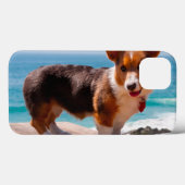Coques Case-Mate iPhone Pembroke Welsh Corgi puppy standing on table (Verso (horizontal))