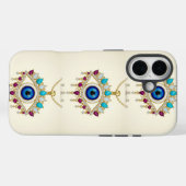 Coques Case-Mate iPhone Pendentif Oeil Evil avec Gemmes et Chaînes (Verso (horizontal))
