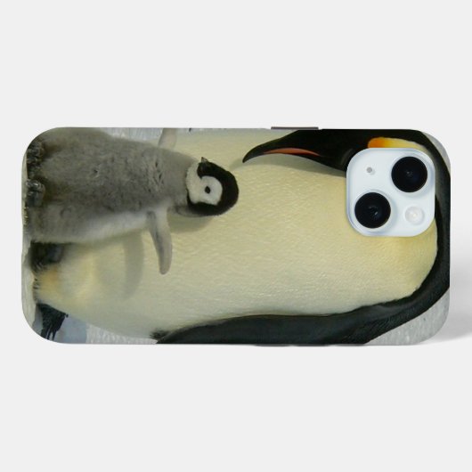 Coques Case-Mate iPhone Penguin regardant le poussin (Verso (horizontal))