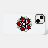 Coques Case-Mate iPhone Pentagramme aux roses rouges (Verso (horizontal))