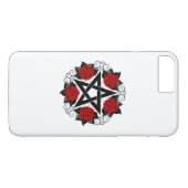 Coques Case-Mate iPhone Pentagramme aux roses rouges (Dos (Horizontal))