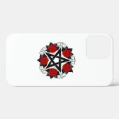 Coques Case-Mate iPhone Pentagramme aux roses rouges (Verso (horizontal))