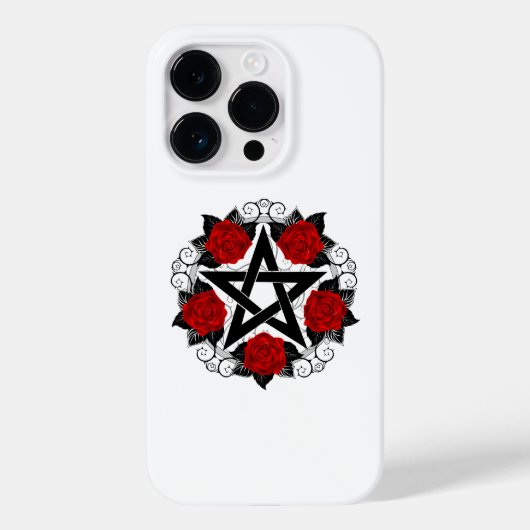 Coques Case-Mate iPhone Pentagramme aux roses rouges (Verso)