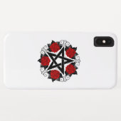 Coques Case-Mate iPhone Pentagramme aux roses rouges (Dos (Horizontal))