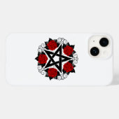 Coques Case-Mate iPhone Pentagramme aux roses rouges (Verso (horizontal))