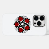 Coques Case-Mate iPhone Pentagramme aux roses rouges (Verso (horizontal))