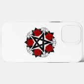 Coques Case-Mate iPhone Pentagramme aux roses rouges (Verso (horizontal))