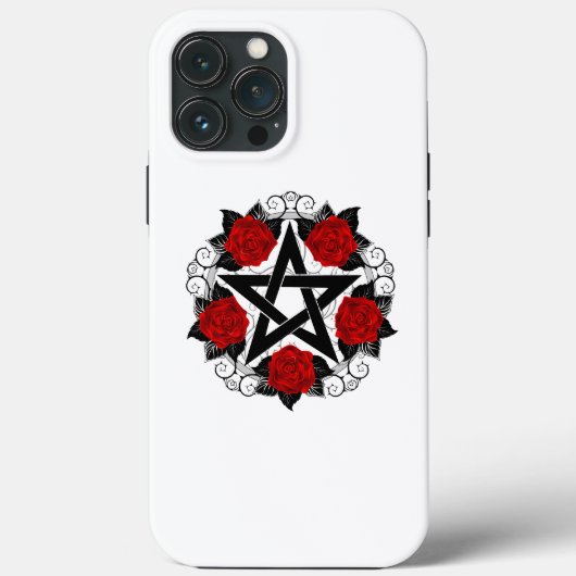 Coques Case-Mate iPhone Pentagramme aux roses rouges (Verso)
