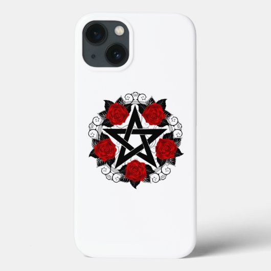 Coques Case-Mate iPhone Pentagramme aux roses rouges (Verso)