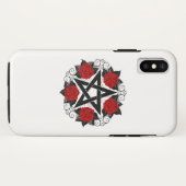 Coques Case-Mate iPhone Pentagramme aux roses rouges (Dos (Horizontal))