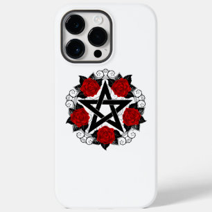 Coque Pour Pour iPhone 14 Pro Max Pentagramme aux roses rouges