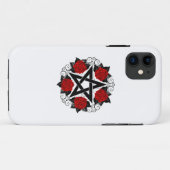 Coques Case-Mate iPhone Pentagramme aux roses rouges (Dos (Horizontal))
