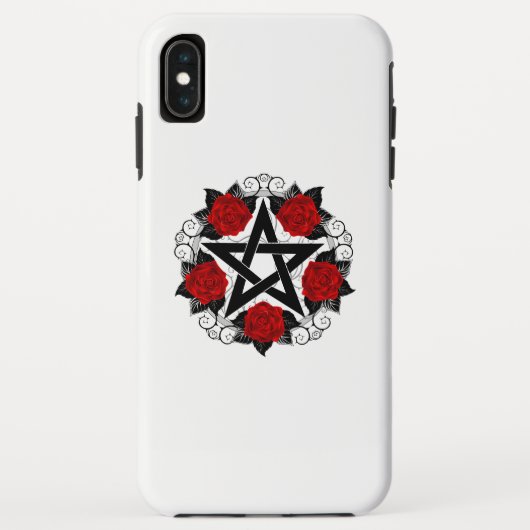 Coques Case-Mate iPhone Pentagramme aux roses rouges (Dos)