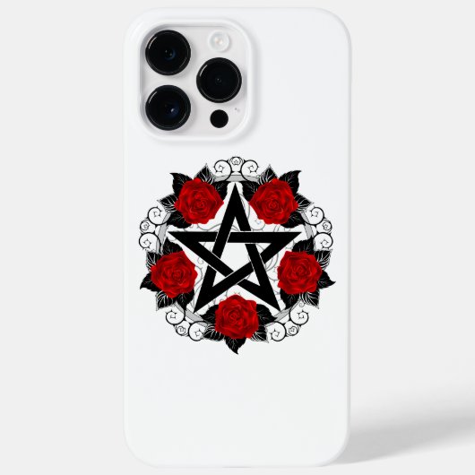 Coques Case-Mate iPhone Pentagramme aux roses rouges (Verso)