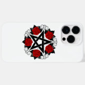 Coques Case-Mate iPhone Pentagramme aux roses rouges (Verso (horizontal))