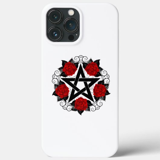 Coques Case-Mate iPhone Pentagramme aux roses rouges (Verso)