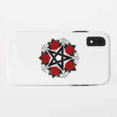 Coques Case-Mate iPhone Pentagramme aux roses rouges (Dos (Horizontal))