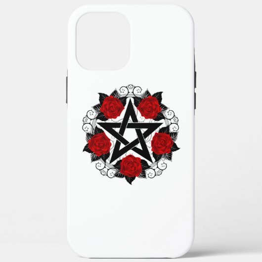 Coques Case-Mate iPhone Pentagramme aux roses rouges (Verso)