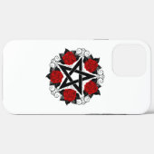 Coques Case-Mate iPhone Pentagramme aux roses rouges (Verso (horizontal))
