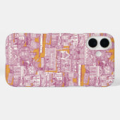 Coques Case-Mate iPhone Penzance toile fuchsia clémentine (Verso (horizontal))