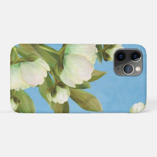 Coques Case-Mate iPhone Peonies blanches classiques Bouquet floral (Dos (Horizontal))