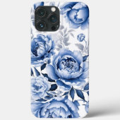 Coques Case-Mate iPhone Peonies bleues (Verso)