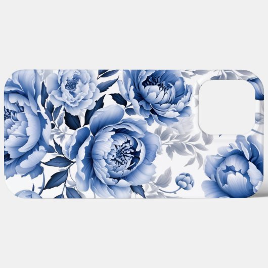 Coques Case-Mate iPhone Peonies bleues (Verso (horizontal))