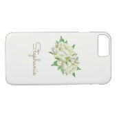 Coques Case-Mate iPhone Peonies de crème jolie aquarelle (Dos (Horizontal))