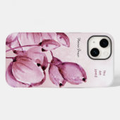 Coques Case-Mate iPhone Peonies de Merlot rose Bureaux Personnalisés (Verso (horizontal))