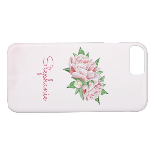 Coques Case-Mate iPhone Peonies roses jolie aquarelle (Dos (Horizontal))