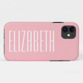 Coques Case-Mate iPhone Peony rose couleur solide | Nom minimal (Dos (Horizontal))