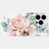 Coques Case-Mate iPhone Pépites d'aquarelle et Roses avec votre Monogramme (Verso (horizontal))