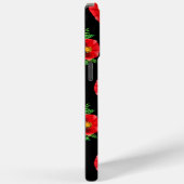 Coques Case-Mate iPhone Pépites de fleurs noires et rouges monogrammes (Verso / Droite)