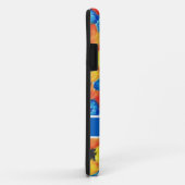 Coques Case-Mate iPhone Pépites rouges et fleurs bleues (Dos/Droite)