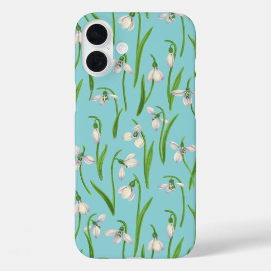 Coques Case-Mate iPhone Perce-neige sur fond bleu piscine (Verso)