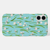 Coques Case-Mate iPhone Perce-neige sur fond bleu piscine (Verso (horizontal))
