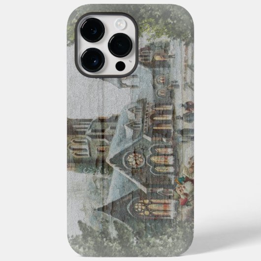 Coques Case-Mate iPhone Père Noël ancienne avec enfants devant une église (Verso)
