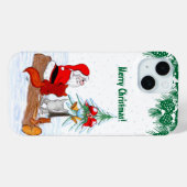 Coques Case-Mate iPhone Père Noël avec Renard de lapin et écureuil (Verso (horizontal))